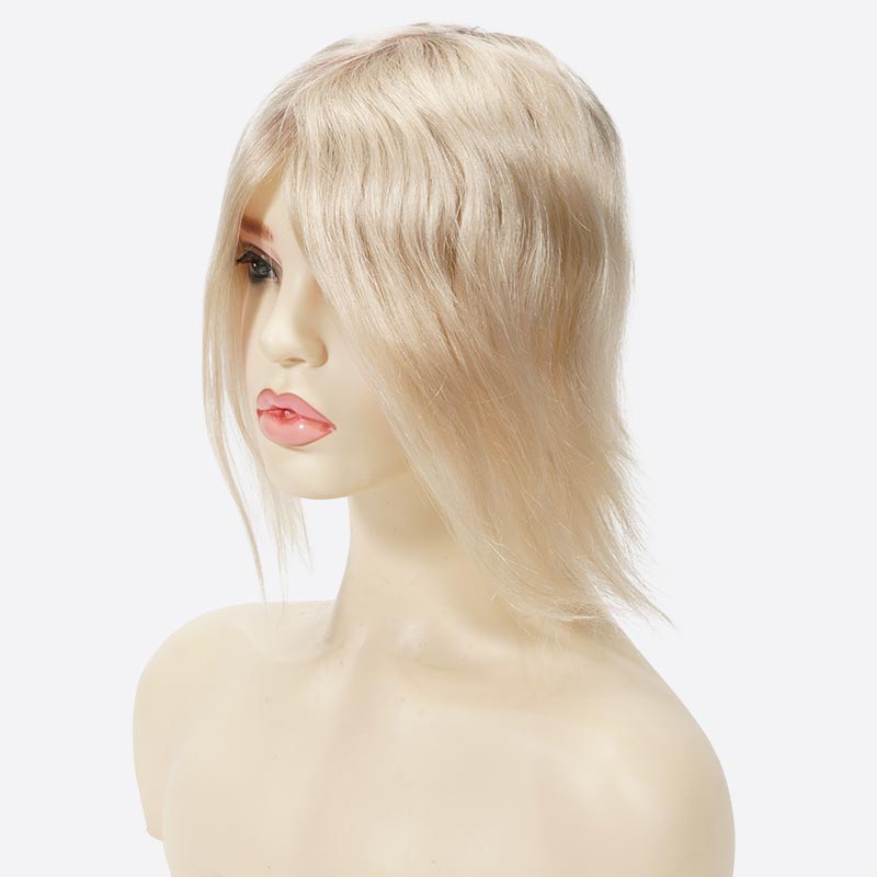 Custom French Lace Topper With Spot Highlight Hair Color