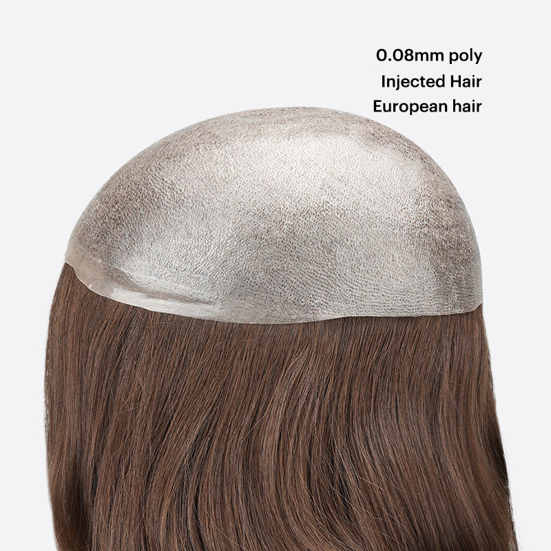 European Hair System Is Injected Thin Skin Hairpiece