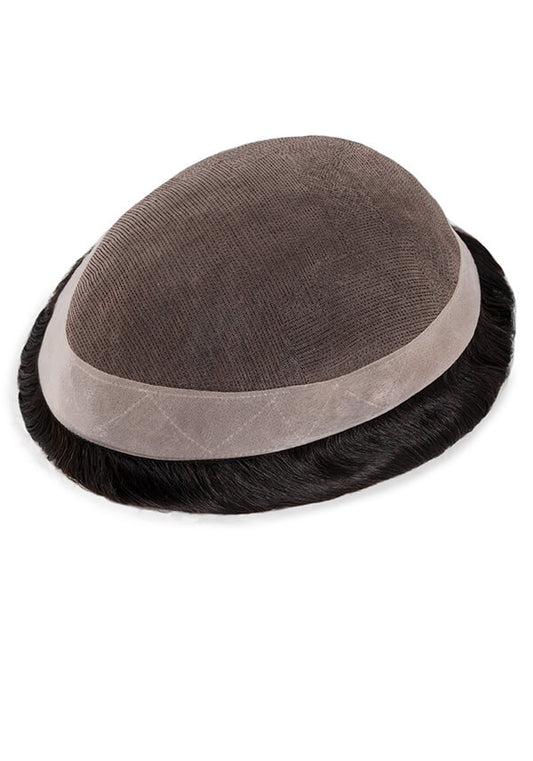 Royal (Fine Mono with PU Perimeter and Folded Lace Front Stock Hair System for Men)