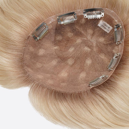 Custom French Lace Topper With Spot Highlight Hair Color