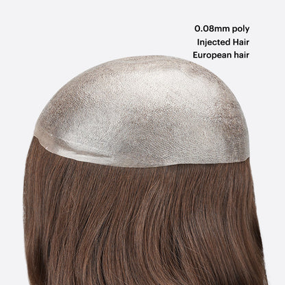 European Hair System Is Injected Thin Skin Hairpiece