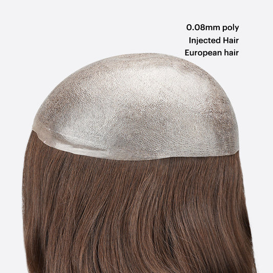 European Hair System Is Injected Thin Skin Hairpiece
